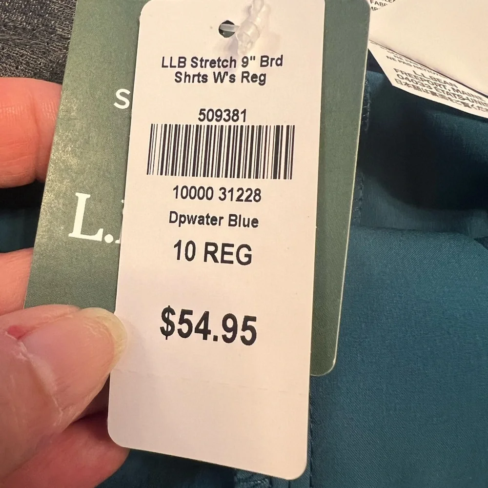 NWT LL Bean dark turquoise sun-blocking shorts/swimwear size 10 - Picture 8 of 8